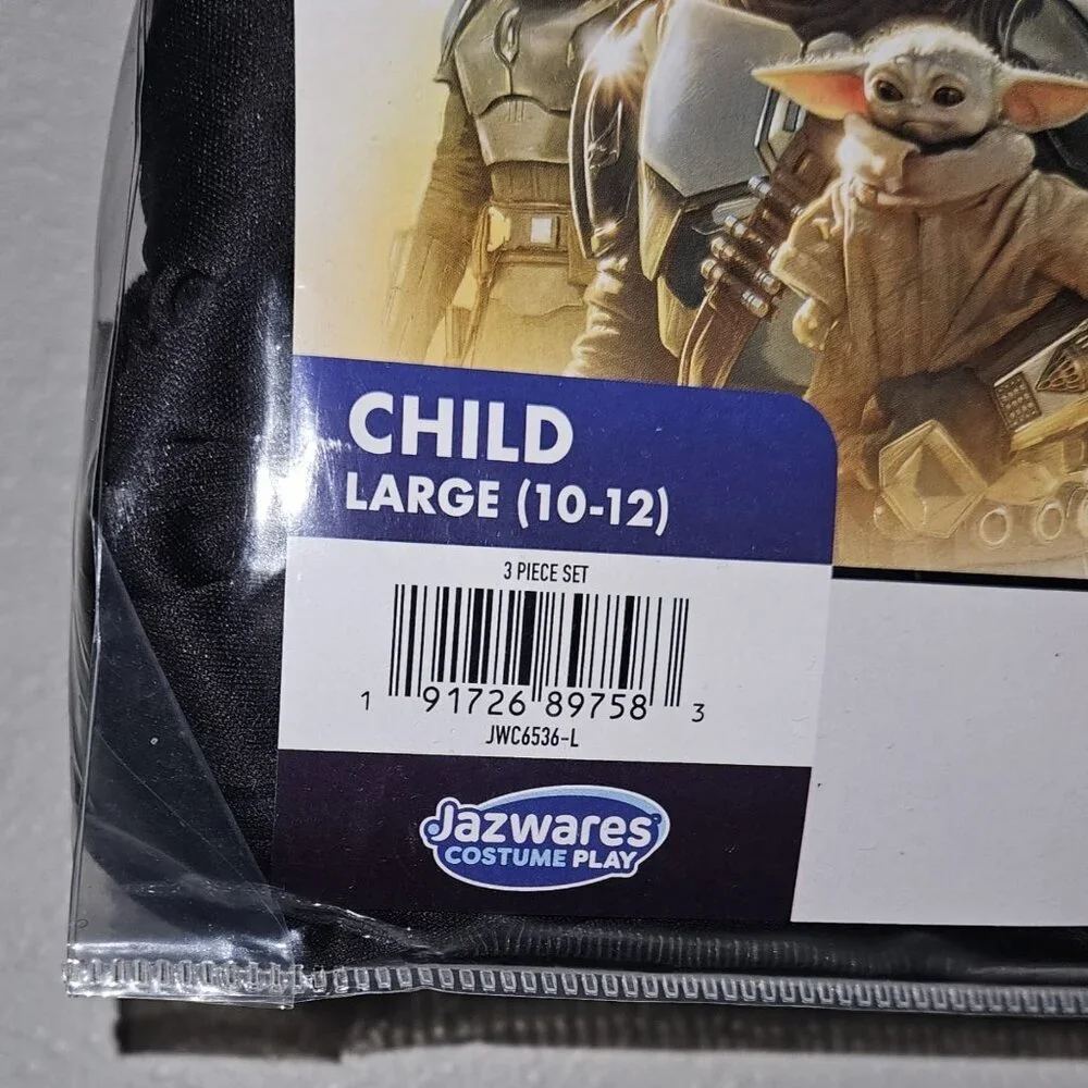 NEW Star Wars Mandalorian Halloween Costume Jazwares Child Large 10-12 Cape Mask